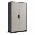 Armadio in Legno Composito Grigio con Ante