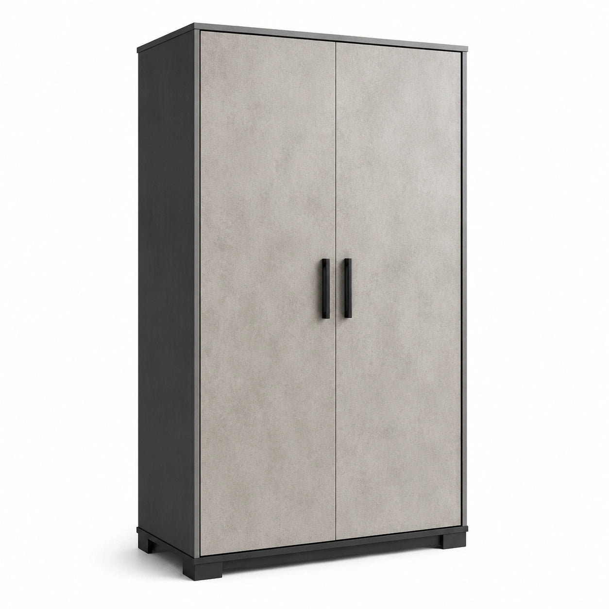 Armadio in Legno Composito Grigio con Ante