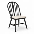 Sedia da pranzo in legno con seduta in tessuto beige