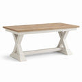 Tavolo da pranzo in legno rovere e bianco 180x90x75 cm