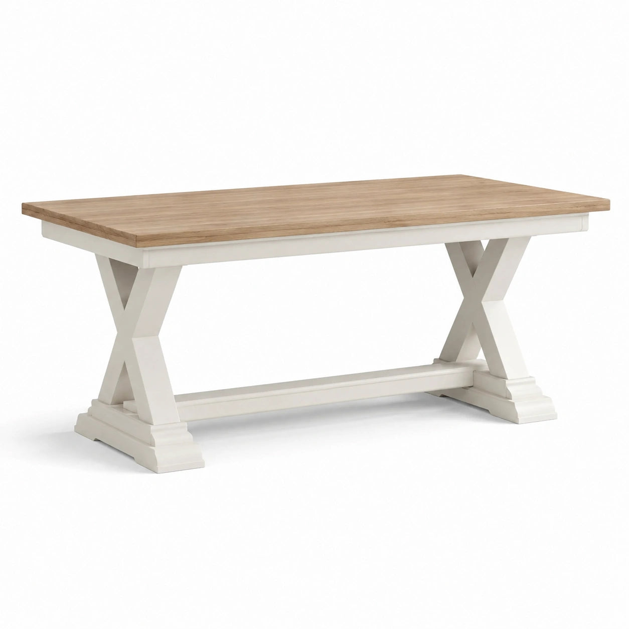 Tavolo da pranzo in legno rovere e bianco 180x90x75 cm