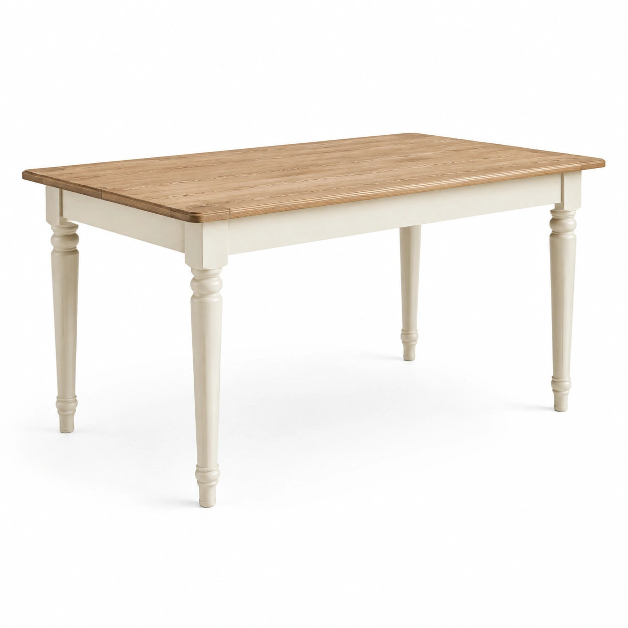 Tavolo da pranzo in legno rivestito bianco e rovere