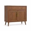 Credenza in legno di noce con maniglie in ottone