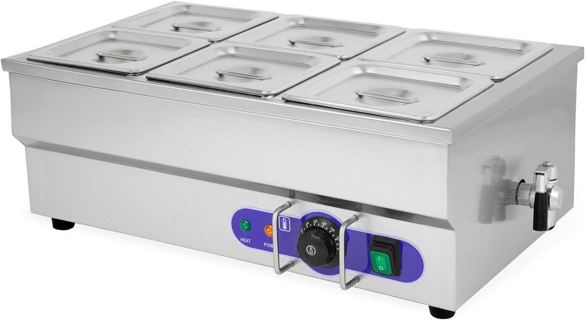 Vasche per alimenti, 1/6GN, vertes, 1500 W, 1,6 L, 50-200°C, Argento, acciaio inox