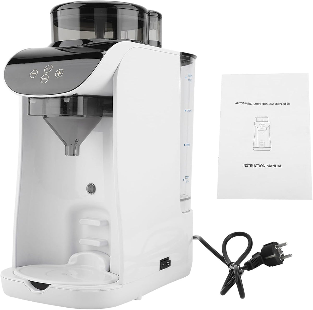 Dispenser e mixer per il latte in polvere, Aurikall, 4010 g, 550 W, 1,8 litri, Nero