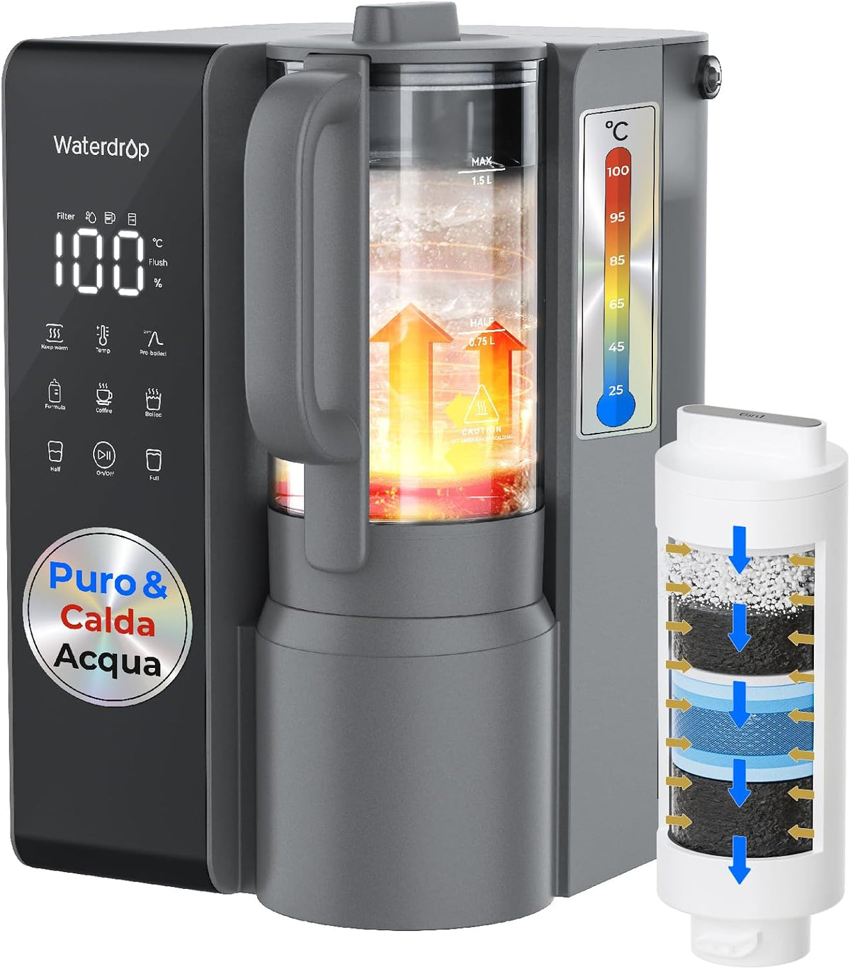 Waterdrop, Caraffe Filtranti, Nero