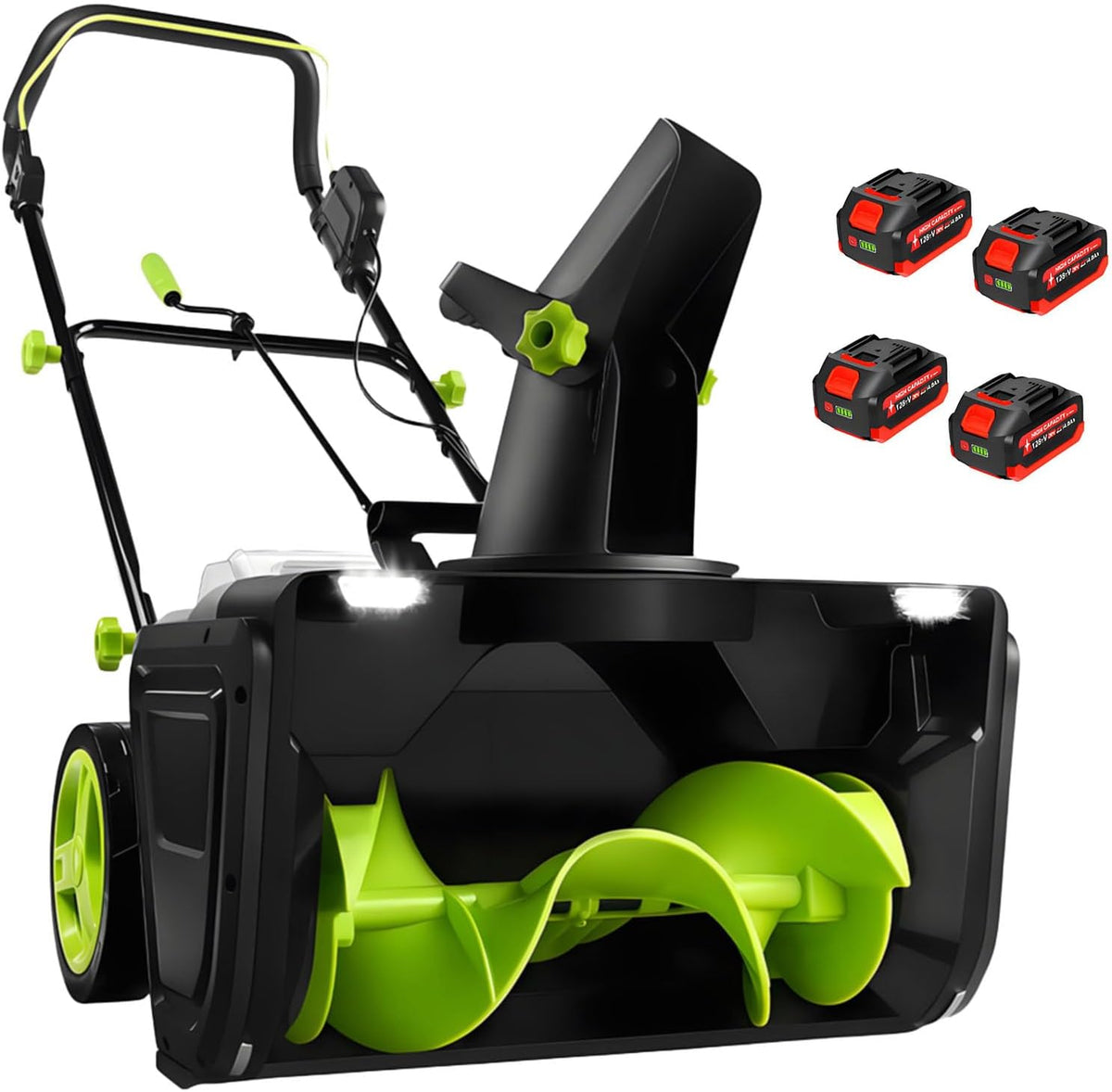 Pale da neve, Ymnogjie, 3500 W, 54 x 52,5 x 40,5 cm, 40 V, Nero, illuminazione LED, funzionamento senza fili
