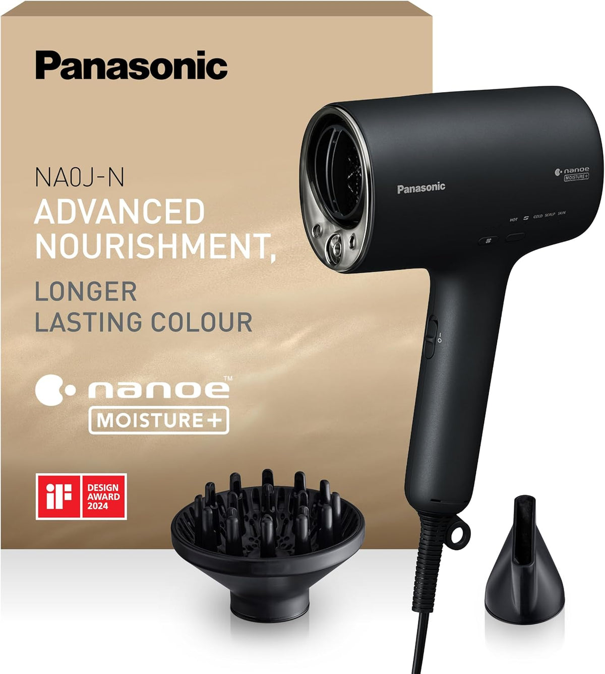 Panasonic, Asciugacapelli, EH-NA0J, 1600 W, Nero
