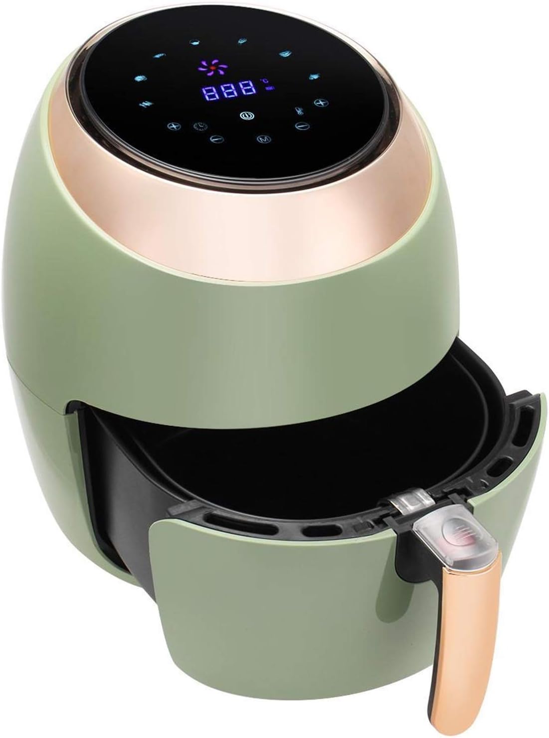 MZGDONGF, Friggitrice ad aria, 8 L, Nero, timer, Airfryer, spegnimento automatico