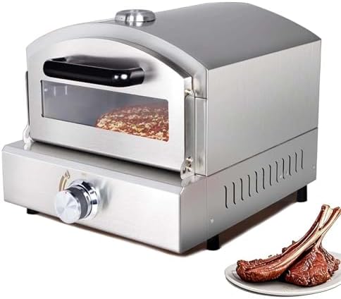 Forno per pizza, 30 cm, 450 °C, Nero/Argento