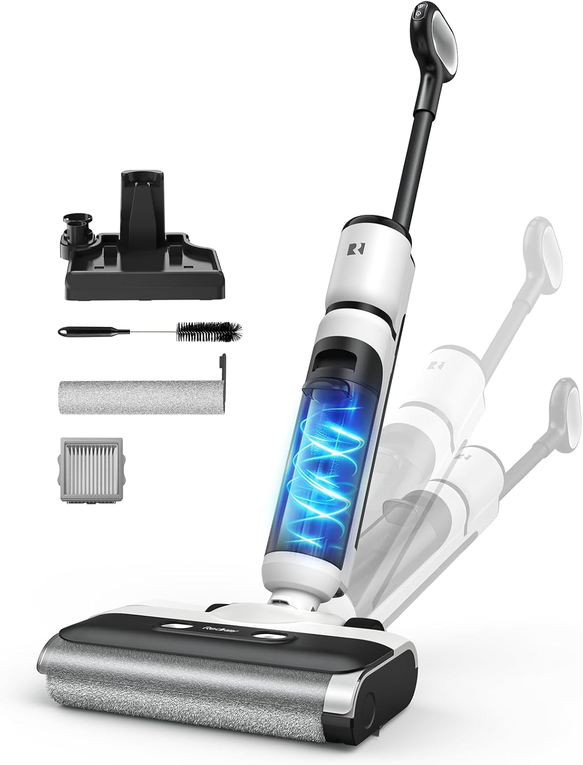 Redkey, Aspirapolvere, 23 kPa, Bianco, illuminazione LED, autopulizia, funzionamento senza fili