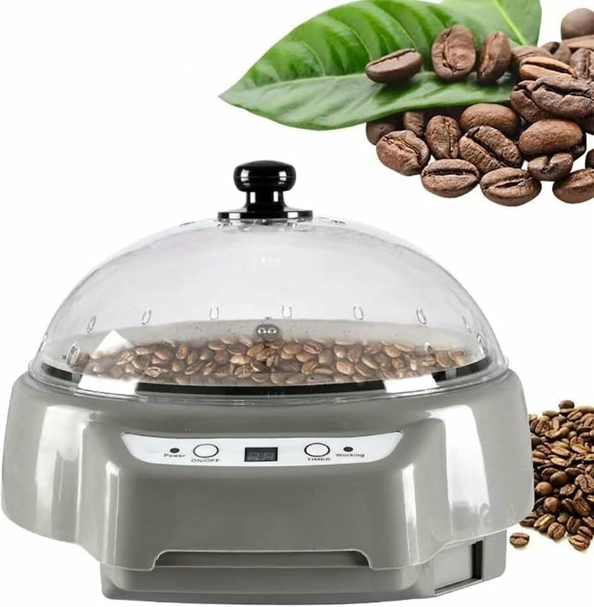 LYJYUJIE, Forno elettrico, 400 g, 500 W, 240 V, Nero/Argento, vano contenitore