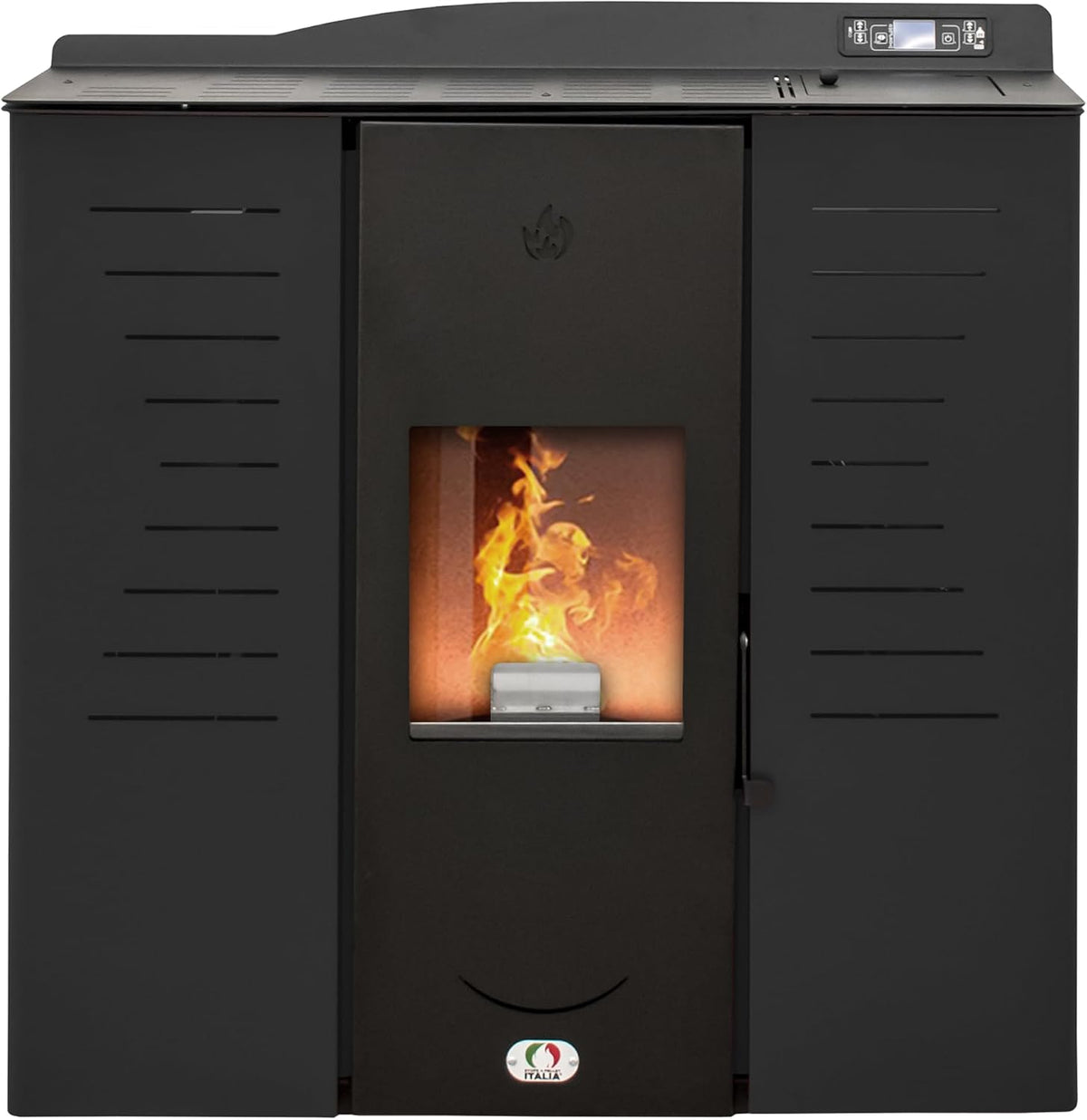 STUFE A PELLET ITALIA, Impianti di riscaldamento a pellet, 25 kW, 180 m, Nero, Wi-Fi, telecomando