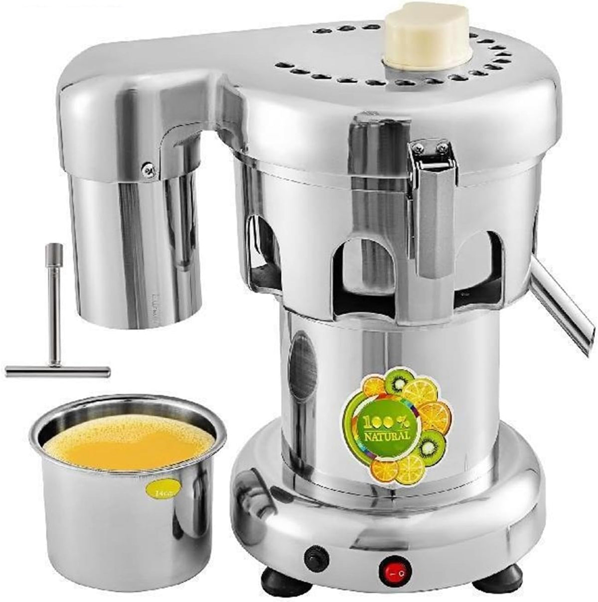 CVFRDD, Centrifughe ed estrattori di succo, 370 W, 36 x 28 x 43 cm, 18 mm, Argento, acciaio inox