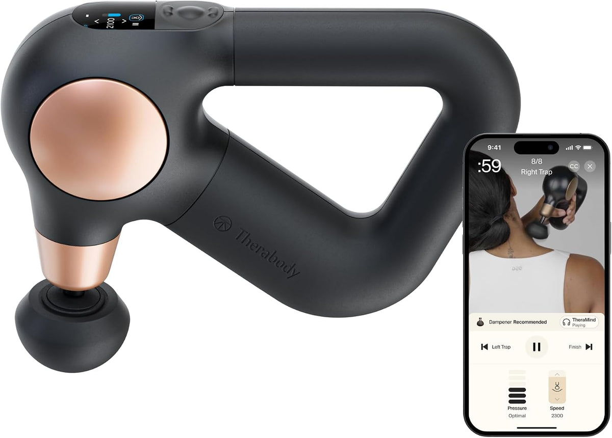 TheraGun, Massaggiatori elettrici manuali, Nero, illuminazione LED, Bluetooth