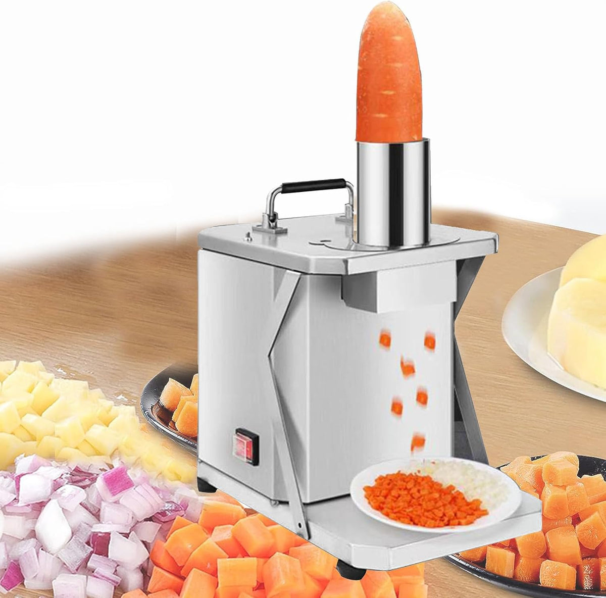 GTHTUHFD, Affettatrice, 200 W, 15 Mm, 8,1 kg, Grigio, acciaio inox