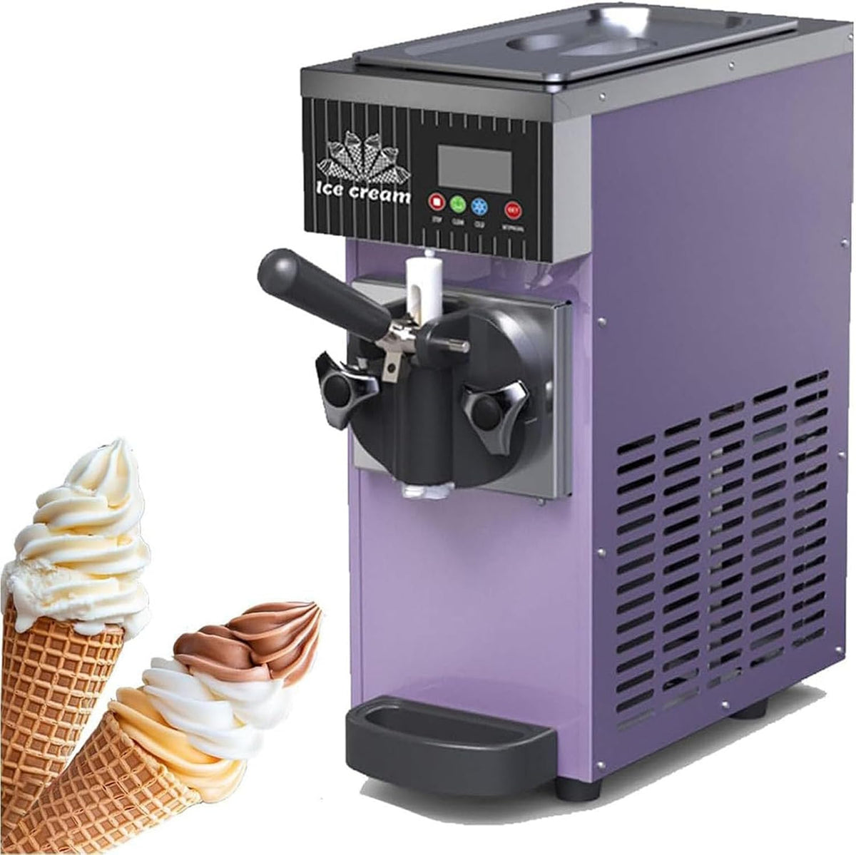 PtaTritious, Gelatiera, 450 W, 5 L, 80 g, Argento/Viola, acciaio inox, timer