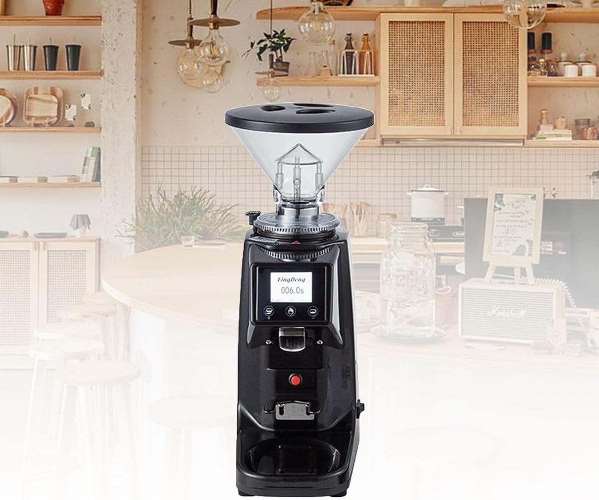 VUNHEX, Macinacaffè elettrici con cono, 22 x 14 x 37,5 cm, 250 g, 60 mm, Nero, alluminio, vano contenitore, timer