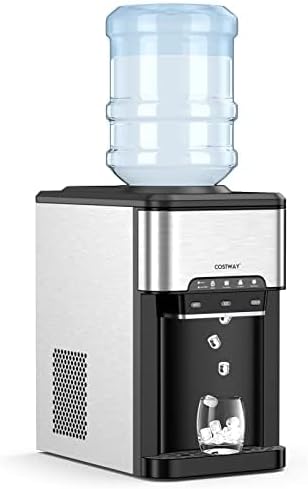 FANTASK, Macchina per cubetti di ghiaccio, 28 x 43 x 48 cm, 11 L, 240 V, Grigio, acciaio inox, 3 in 1