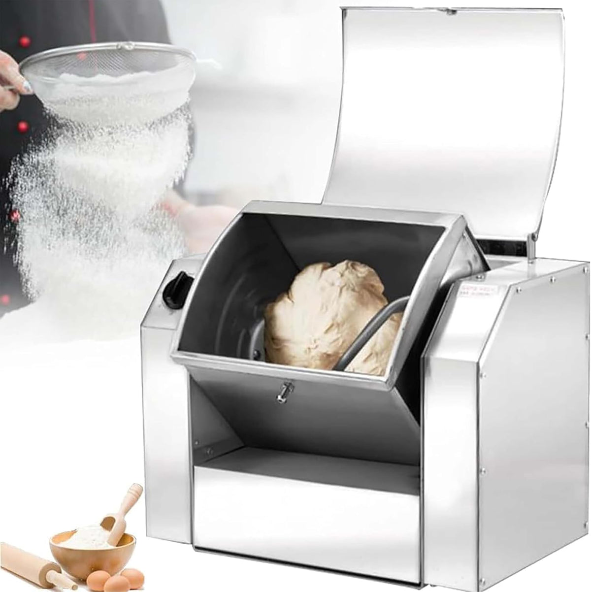Impastatrice planetaria, 5 l, 300 W, 48 x 30 x 41 cm, Argento, acciaio inox, vano contenitore