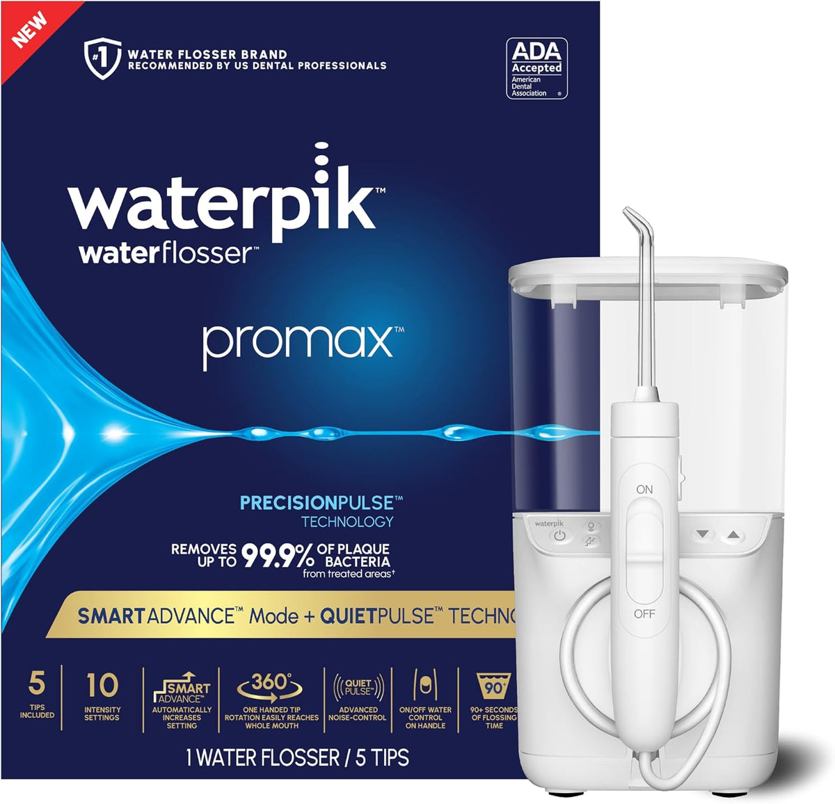 Waterpik, Idropulsori e fili interdentali elettrici, 590 ml, Nero