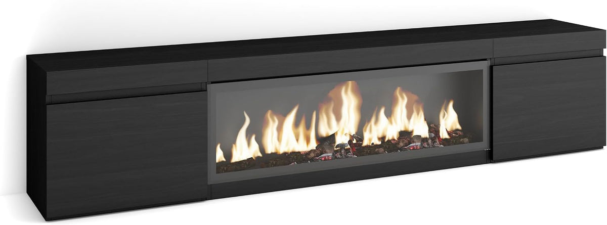 Camino elettrico, Skraut Home, 107 cm, 32 cm, 34 W, Nero, illuminazione LED, telecomando