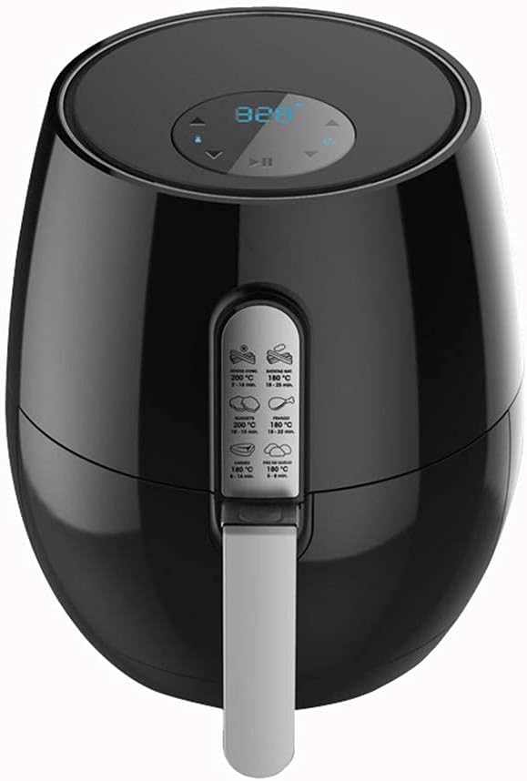 YHQKJ, Forno elettrico, 5,2 Litri, Nero/Argento, Airfryer