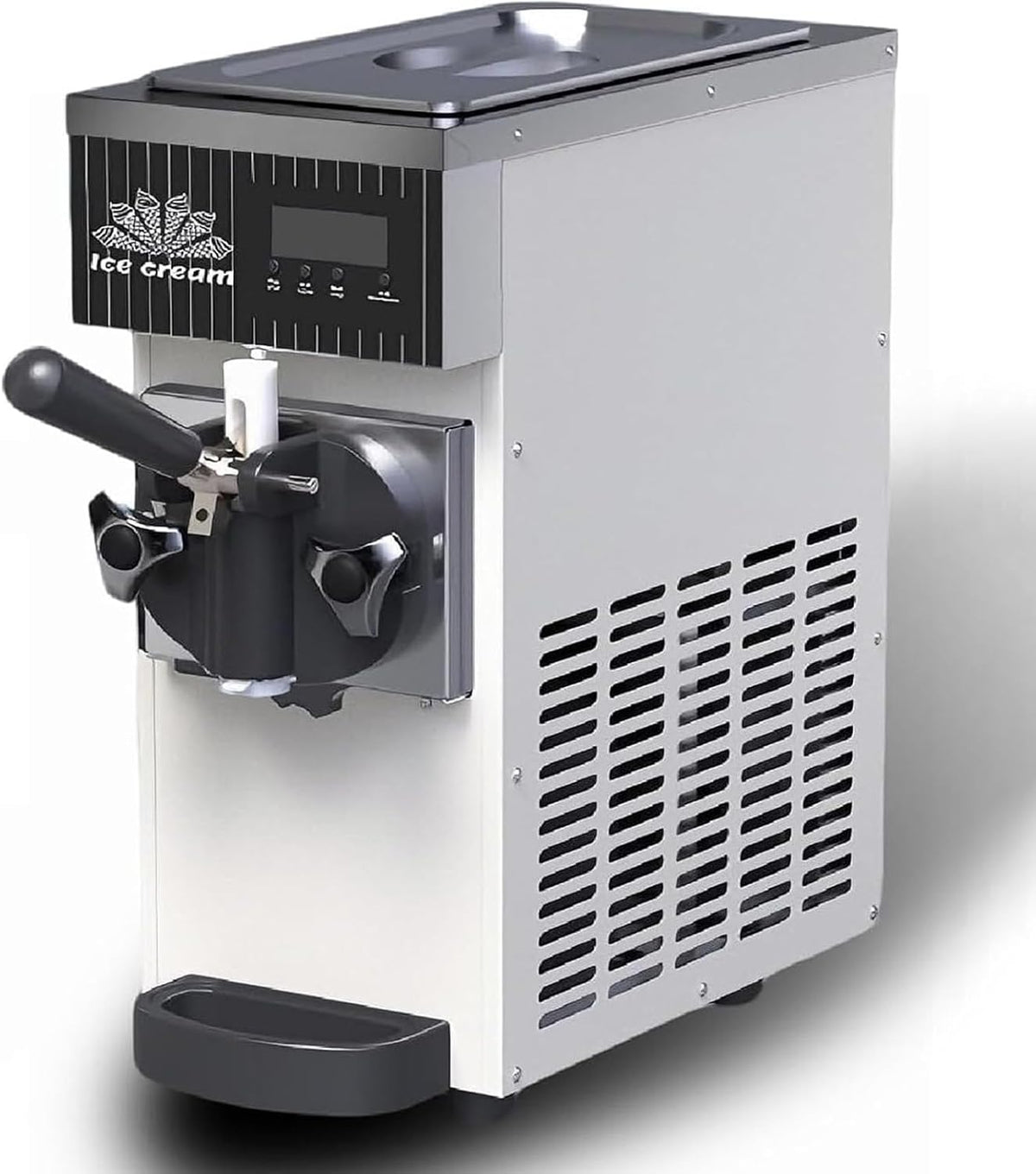 Gelatiera, Kindevieft, 110 V, 20 x 40 x 51 cm, 80 g, Bianco, acciaio inox, vano contenitore, illuminazione LED