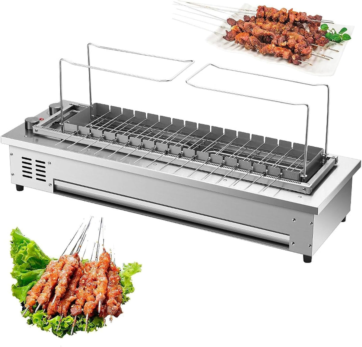 Tavolo, 3400 W, 82,8 x 28,0 x 14,2 cm, 5,6 pollici, Argento, acciaio inox, funzione grill
