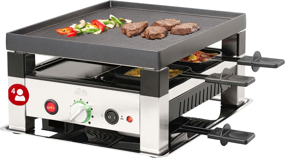 Tavolo, Solis, 1020 W, Argento, acciaio inox, funzione grill, 5 in 1