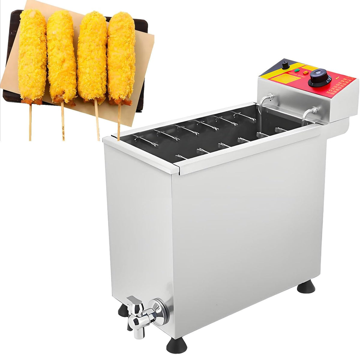 PxkVrin, Macchine per Hot Dog, 25 l, 54,5 cm, 15 kg, Nero, acciaio inox