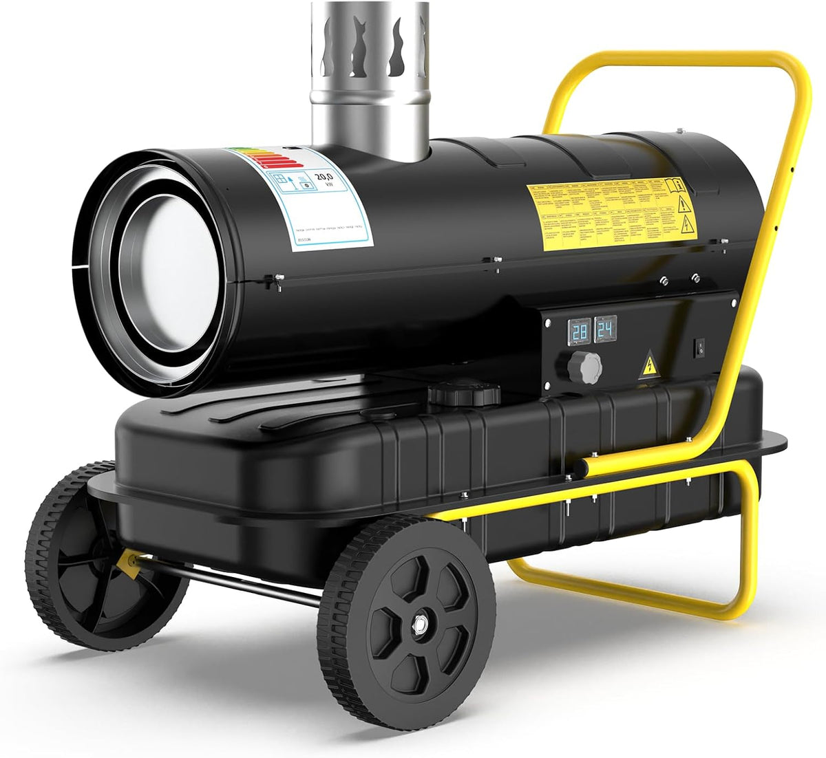 Stufe elettriche, DAHTEC, 20 kW, 38 L, 600 m³/h, Bianco, spegnimento automatico, protezione dal surriscaldamento