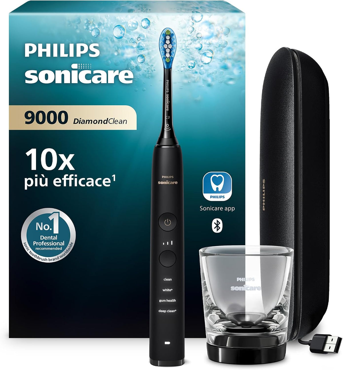 PHILIPS, Spazzolini a tecnologia sonica, HX9911/09, Nero, USB