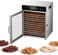 SEDAMORALLY, Essiccatori per alimenti, 30-90°C, 28 x 20 cm, 2 kg, Argento, acciaio inox, illuminazione LED, timer