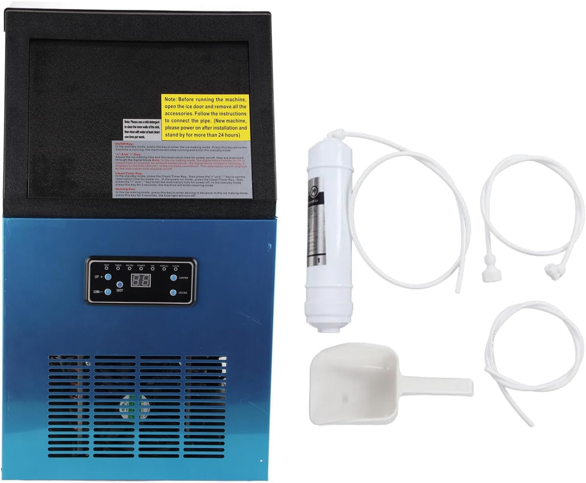 JEOZBM, Macchina per cubetti di ghiaccio, 637 x 428 x 354 mm, 13,9 pollici, 220 V, Nero, acciaio inox