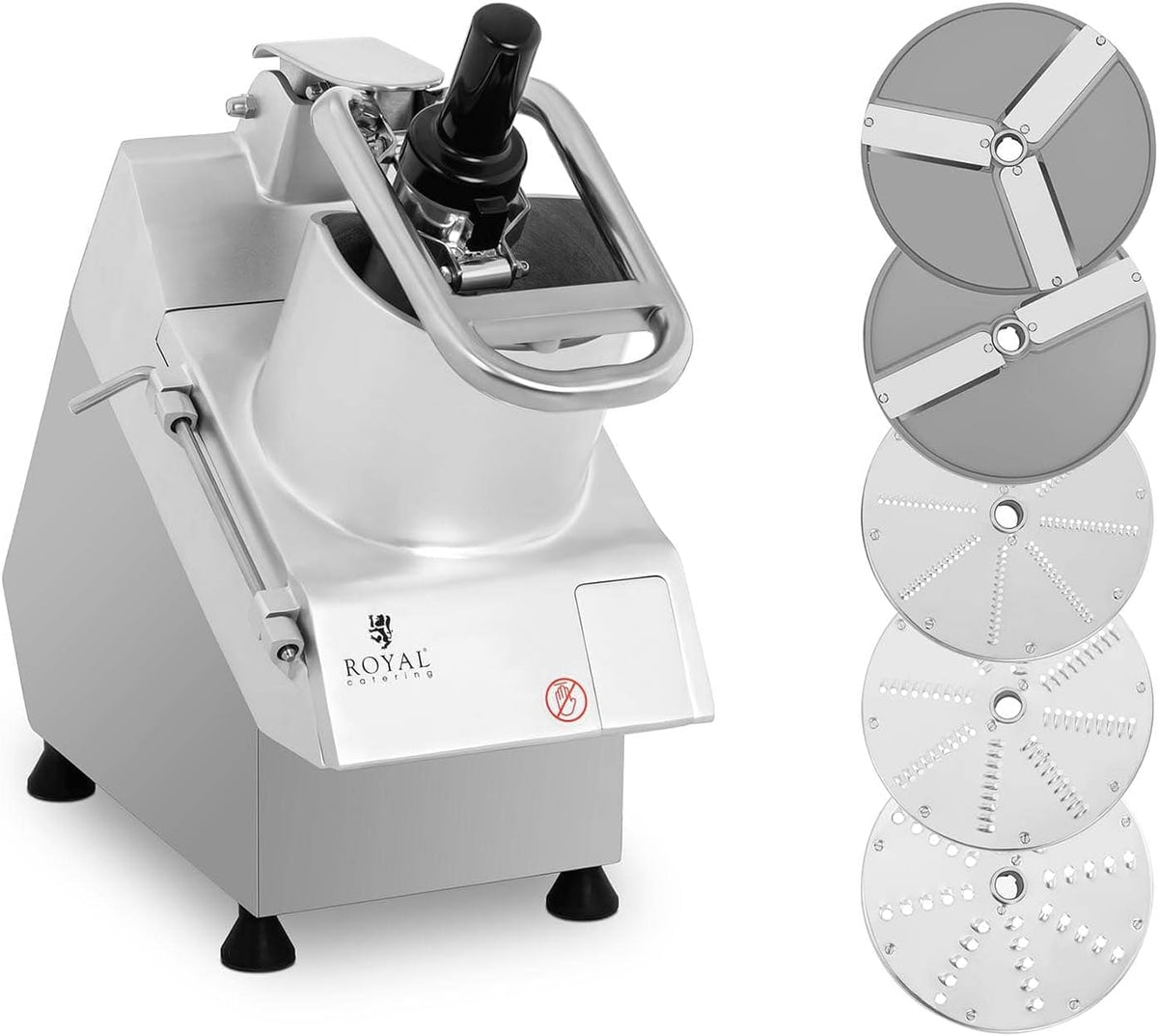 Royal Catering, Mandoline, RCGS-750, 750 W, 205 mm, 7 mm, Nero, acciaio inox