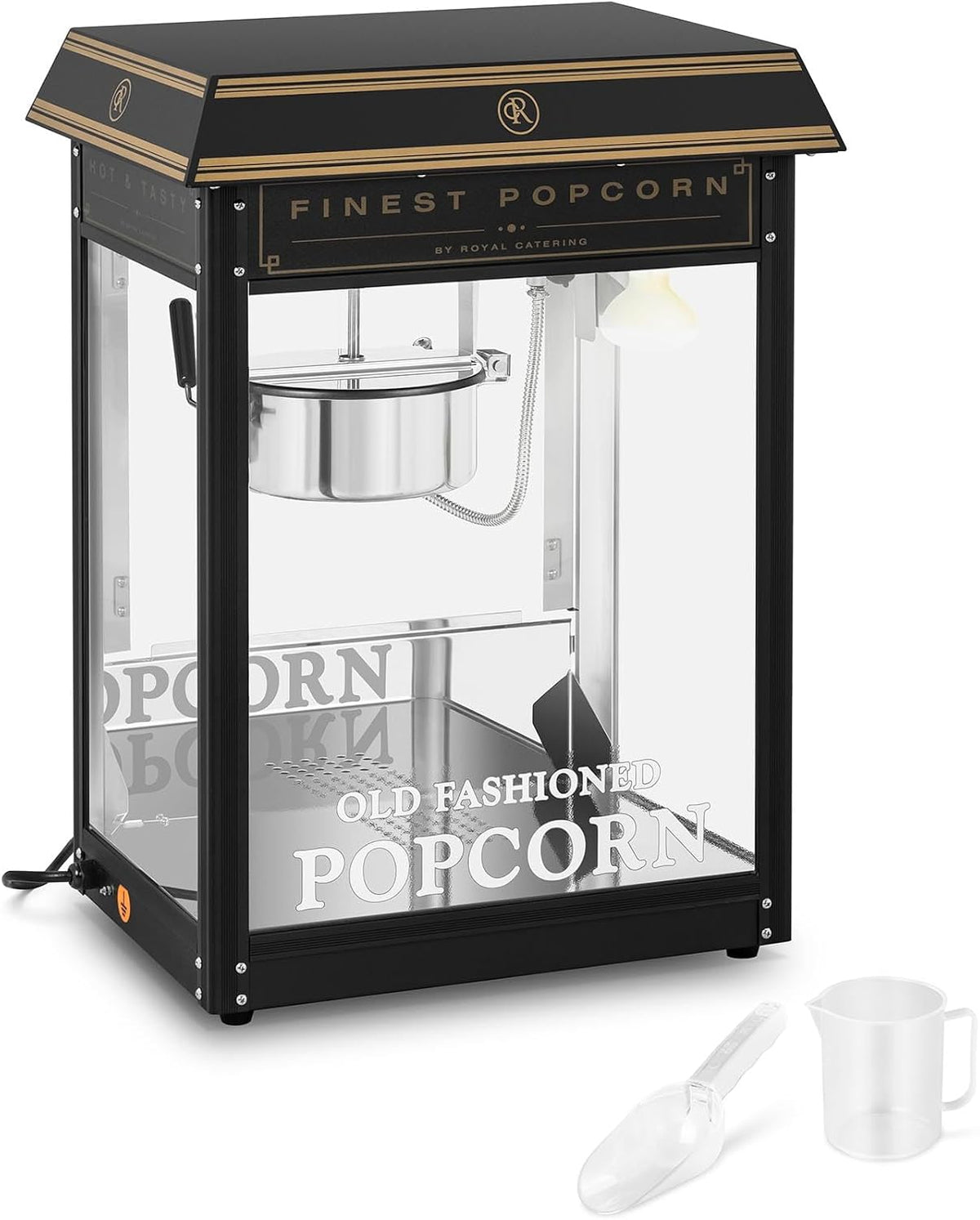 Royal Catering, Macchine per Pop-corn, 1500 W, 5 kg, 42 x 76 cm, Nero, acciaio inox