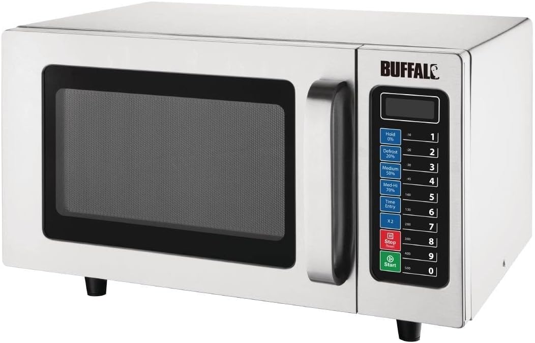 Buffalo, Forno a microonde, 1000 W, 25 litri, Nero/Argento, acciaio inox