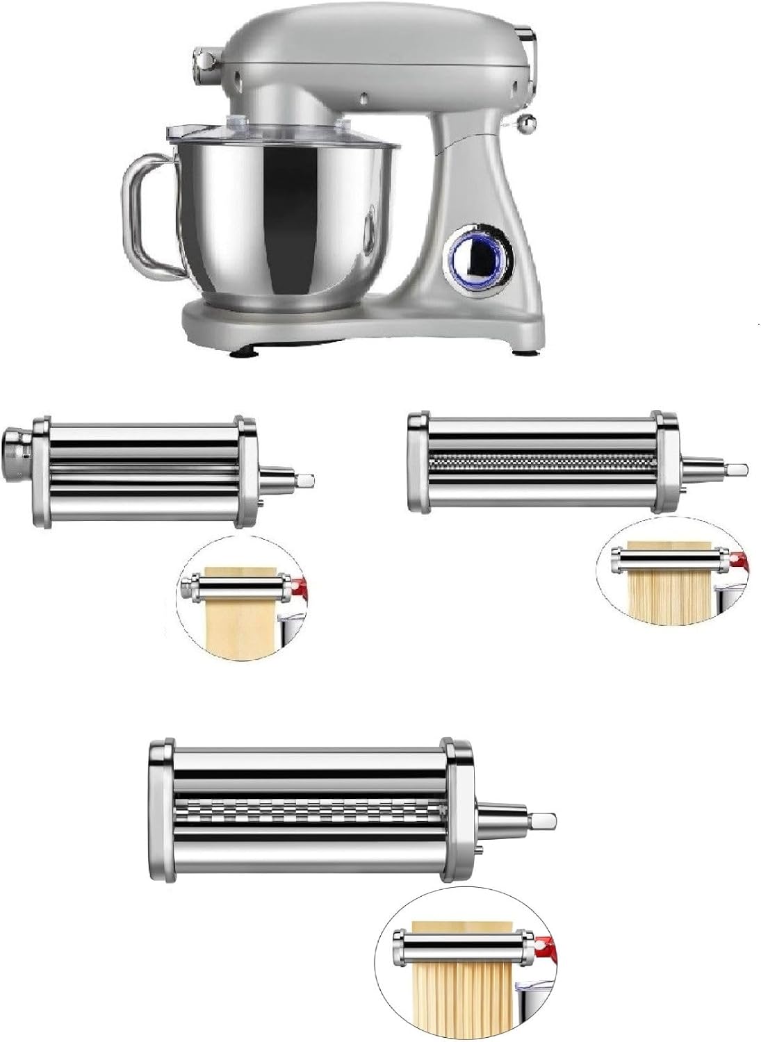 DCG, Impastatrice planetaria, KM1510, 7 litri, 1800 W, 3 kg, Grigio, acciaio inox
