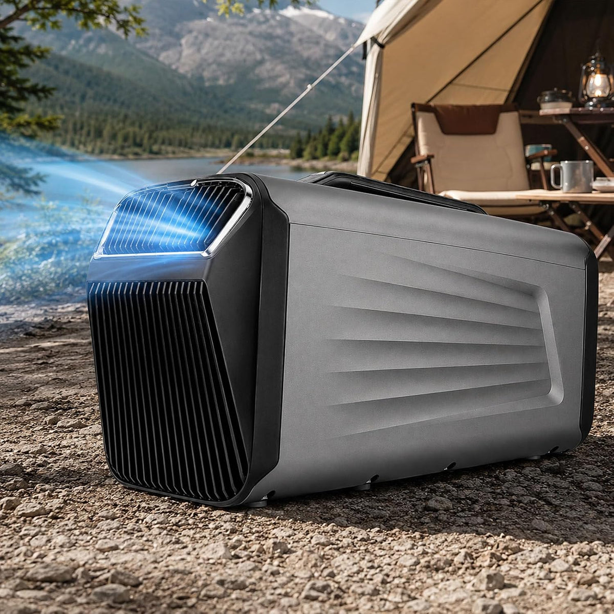 smafoseedding, Condizionatore portatile, 28,9 x 34,9 cm, 5200 BTU, 24 V, Nero, telecomando