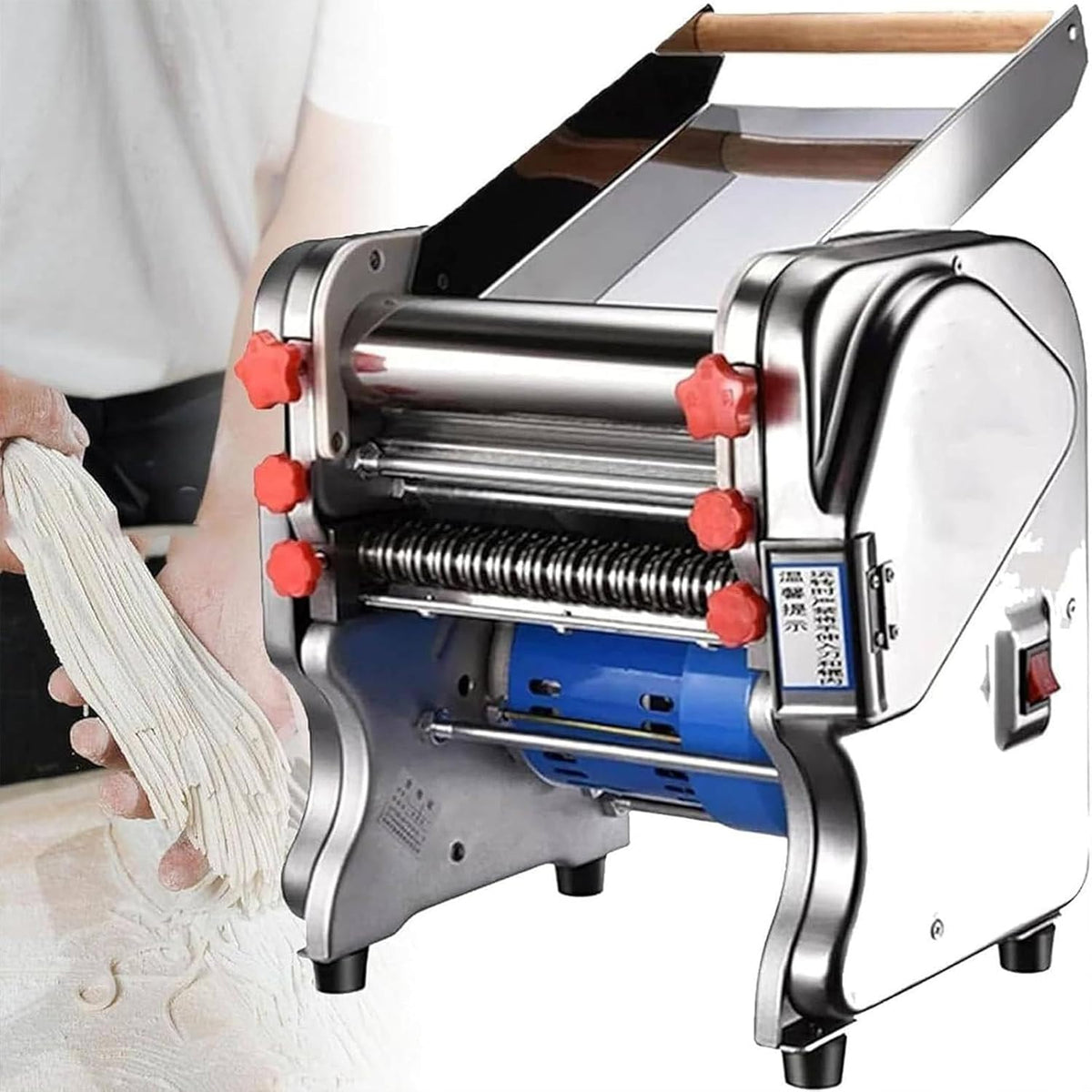 DHMYDPDZ, Macchine per la pasta elettriche, 550 W, 24 cm, 5 mm, Argento, acciaio inox