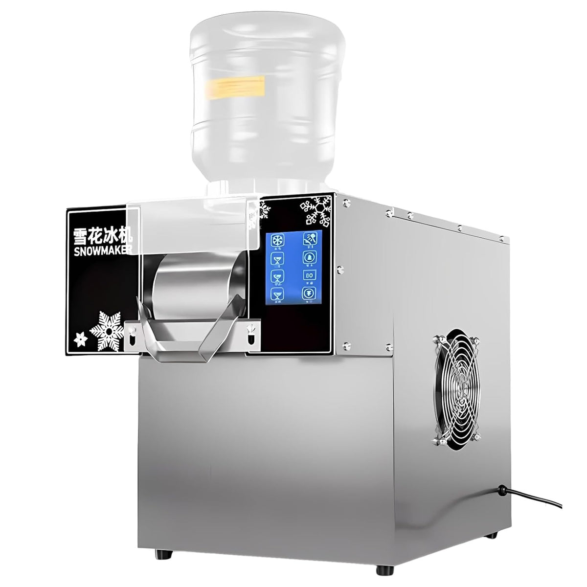 Xenmekrx, Macchina per cubetti di ghiaccio, 360 W, 29 x 48,5 x 34 cm, 110 V, Nero, acciaio inox, illuminazione LED