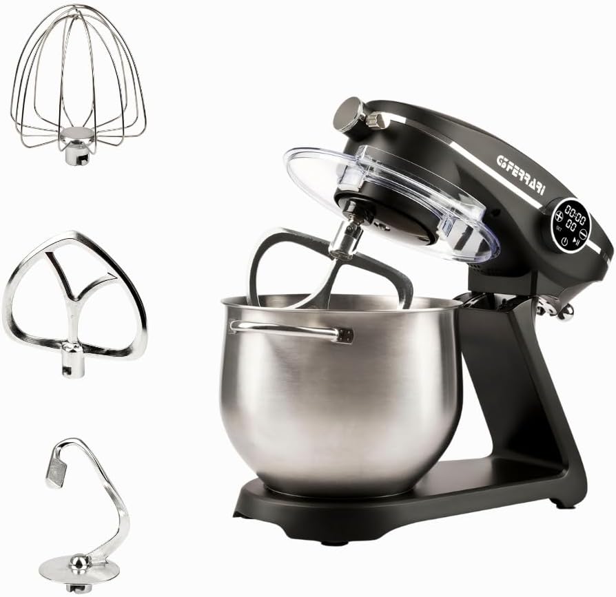 G3 Ferrari, Impastatrice planetaria, G20137, 2300 W, 8 Litri, 40 x 35 x 25 cm, Argento, acciaio inox, vano contenitore, timer