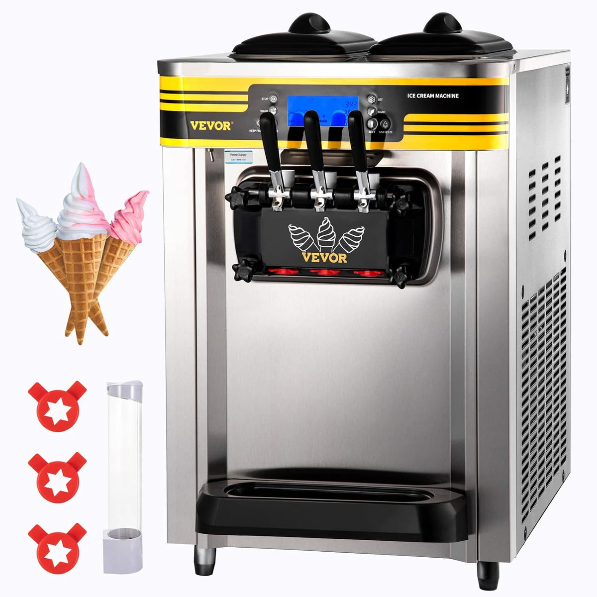 Gelatiera, VEVOR, 30 L, Nero
