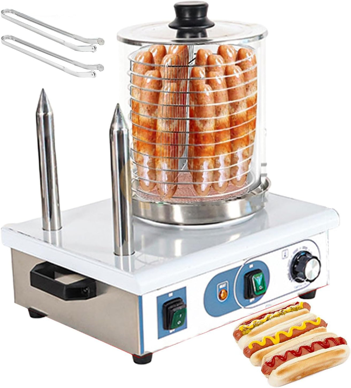 Macchine per Hot Dog, forplubossmmp, 550 W, 440 mm, 7,3 KG, Nero, acciaio inox, vano contenitore