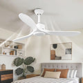 Ventilatori da soffitto con lampada, SXZHEMIBLE, 30 dB, 31 cm, Bianco, legno massello, Wi-Fi, telecomando, timer