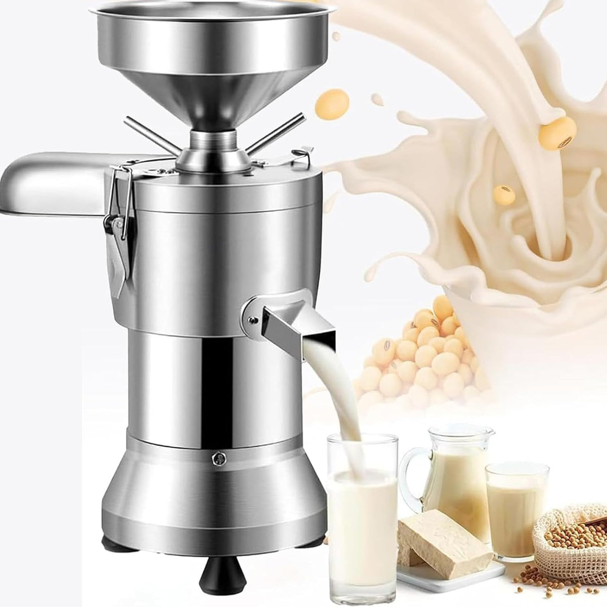 Frullini montalatte automatici, CGLYYDS, 1100 W, 25 kg, 33 x 33 x 70 cm, Argento, acciaio inox