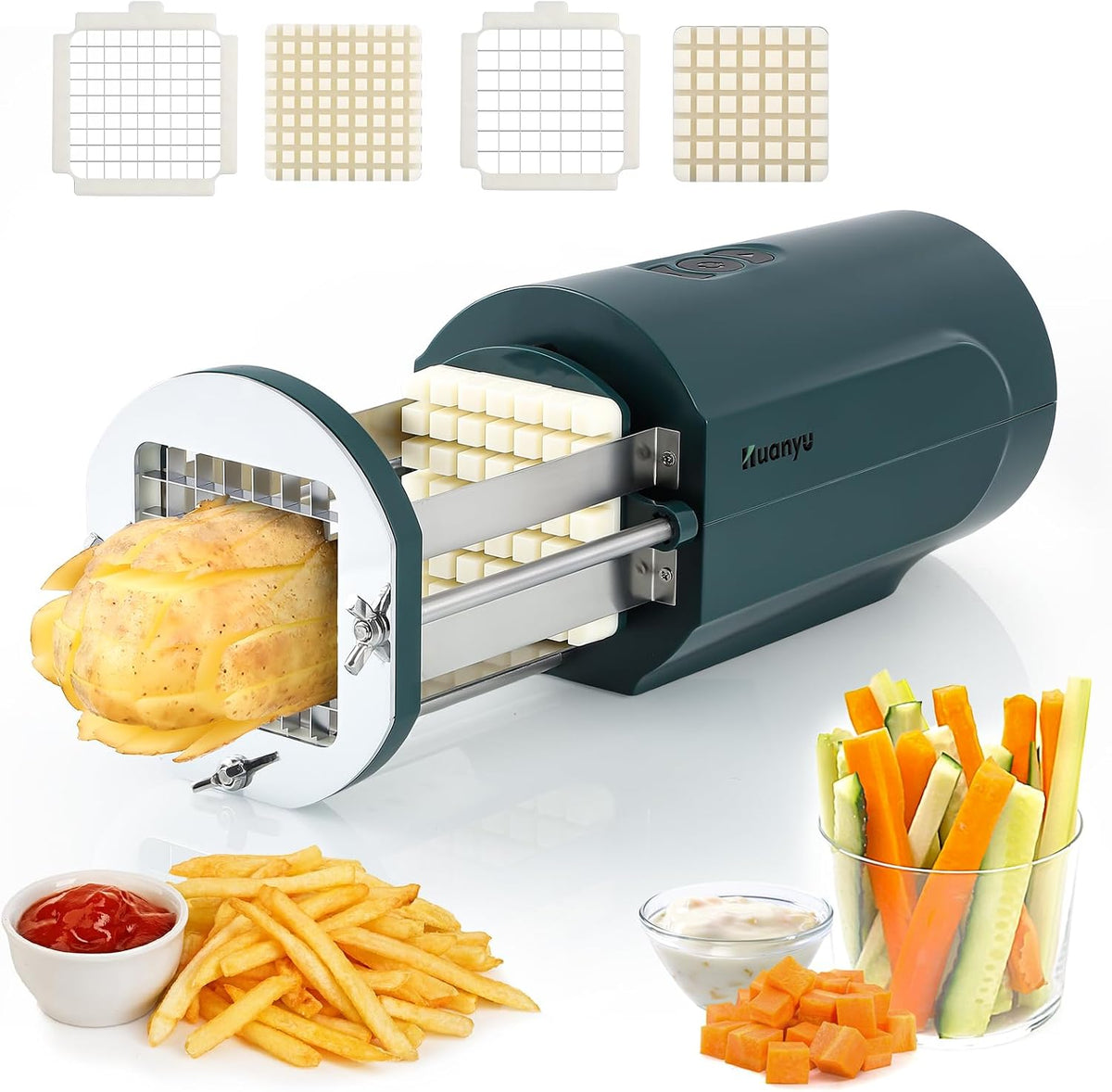 Taglia patate, Huanyu, 11,4 cm, Nero, acciaio inox