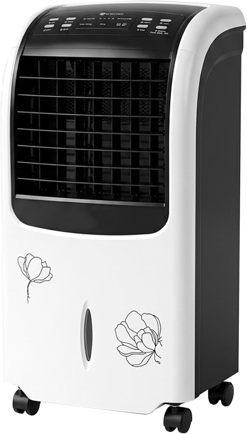 YUE JJXN, Raffrescatore evaporativo, 70x38x30 cm, 10 l, 6 m, Nero, telecomando, timer