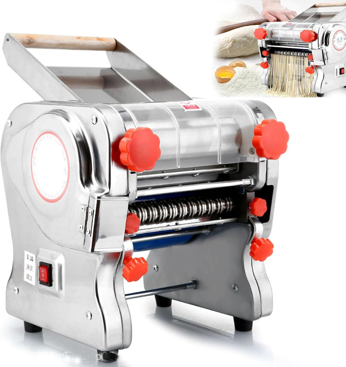 JIANGSS, Macchine per pasta a mano, RSS160, 9 mm, 20 mm, 220 V, Nero, acciaio inox